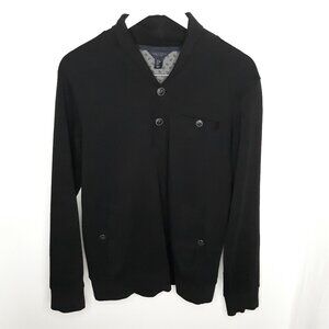 Thomas Parker New York Men's Black Shawl Collar 2-Pocket Pullover